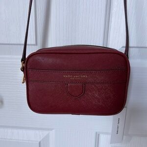 NWT MARC JACOBS New York Women Leather Shoulder Bag, Burgundy